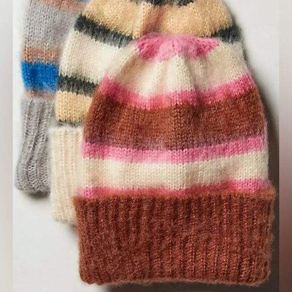 NWT Free People The Groove Stripe Beanie in Candy Stripe - Picture 4 of 4